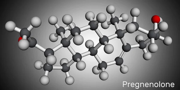 Pregnenolone Molécule Est Produit Naturel Neurostéroïde Hormone Stéroïde Endogène Modèle — Photo