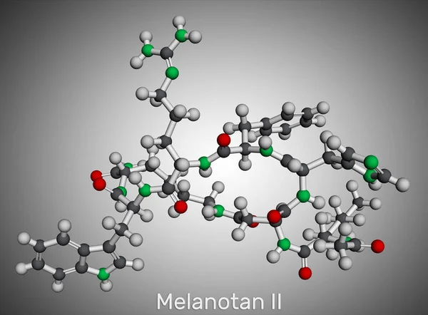 Melanotan Molekula Peptid Hormon Szintetikus Analógja Serkenti Melanogenezist Növeli Szexuális — Stock Fotó