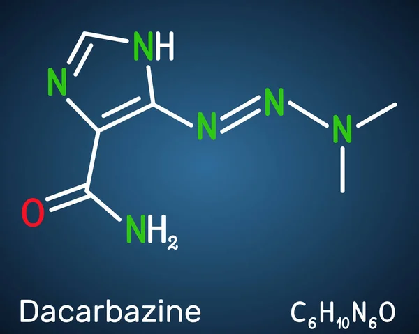Dacarbazina Imidazol Carboxamida Molécula Dtic Fármaco Antineoplásico Utilizado Para Tratar — Vector de stock