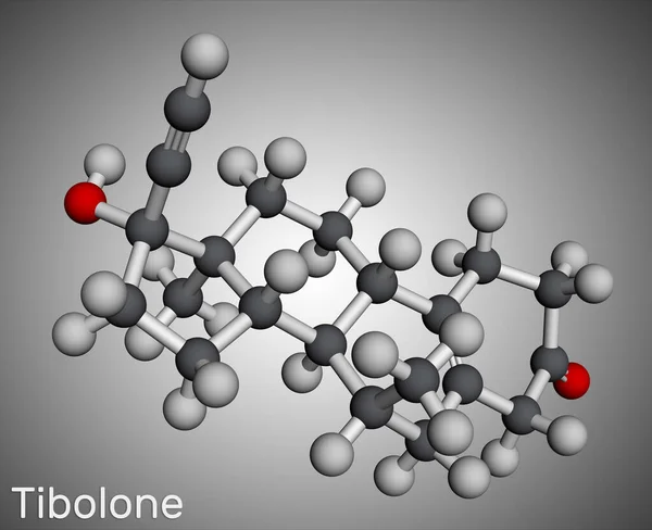 Molécule Tibolone Est Drogue Hormone Stéroïde Anabolisant Oestrogène Synthétique Employée — Photo