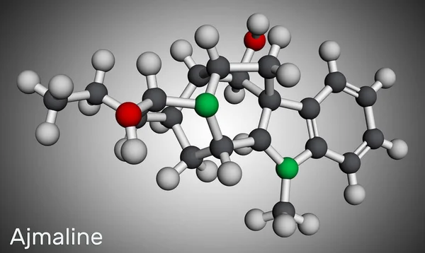 Molecola Ajmalina Alcaloide Antiaritmico Usato Gestire Una Varietà Forme Tachicardia — Foto Stock