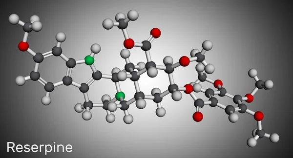 Molécula Alcaloide Reserpina Medicamento Antihipertensivo Utilizado Para Tratamiento Presión Arterial — Foto de Stock