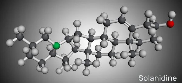 Solanidine Molecule Poisonous Steroidal Alkaloid Plant Metabolite Toxin Molecular Model — Foto de Stock