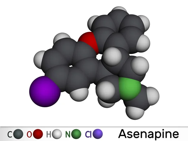 Molécula Asenapina Antipsicótico Atípico Utilizado Para Tratar Trastorno Bipolar Esquizofrenia — Foto de Stock