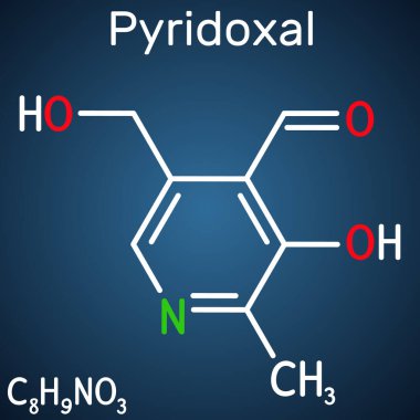 Pyritinol molekülü, pyridoksin disülfit, bilişsel ilaç. Yapısal kimyasal formül, molekül modeli. Vektör illüstrasyonu