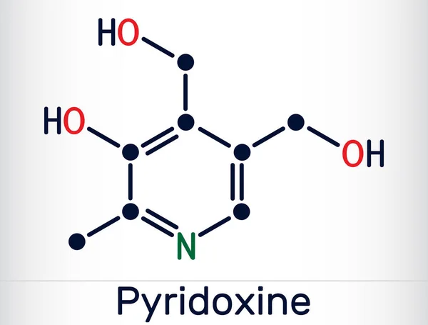 Pyridoksin Molekülü Bir Tür Vitamini Skelet Kimyasal Formülü Vektör Illüstrasyonu — Stok Vektör