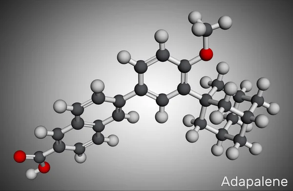 Adapalin Molekül Ist Ein Antikomedogenes Komedolytisches Entzündungshemmendes Retinoid Der Dritten — Stockfoto