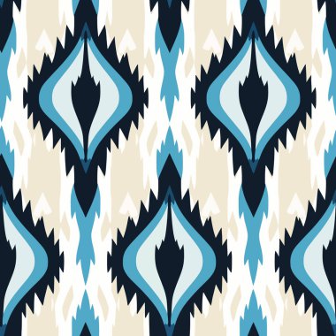 Mavi ve bej renkli geometrik, pürüzsüz bir desen. Vektör illüstrasyonu