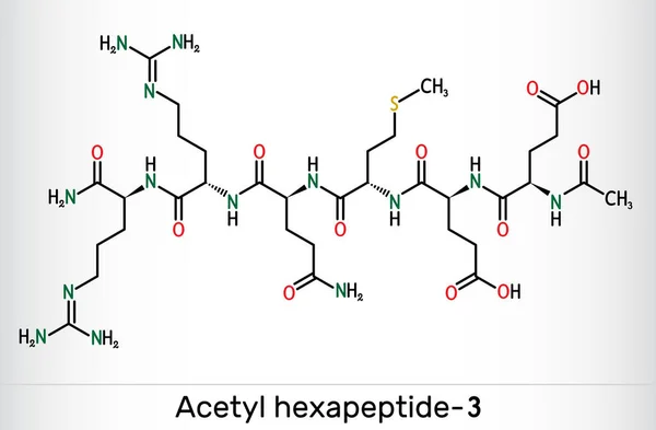 Asetil Hexapeptid Asetil Hexapeptit Argirlin Molekülü Peptide Snap Bir Parçası — Stok Vektör