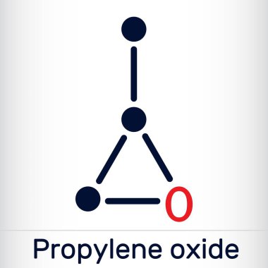 Propilen oksit molekülü. İskelet kimyasal formülü. Vektör illüstrasyonu