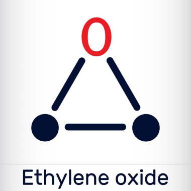 Ethylene oxide, oxirane C2H4O molecule. Skeletal chemical formula. Vector illustration clipart