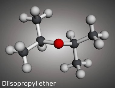 Diizopropil eter molekülü. Moleküler model. 3 boyutlu görüntüleme. Görüntü