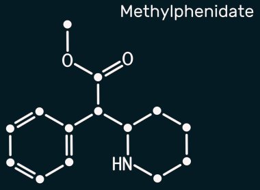 Metilfenidat, MP, MPH molekülü. Merkezi sinir sistemi uyarıcısı. Dikkat Eksikliği Hiperaktivite Bozukluğu, ADHD tedavisinde kullanılır. 