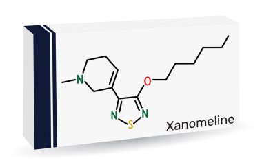 Xanomeline molekül. M1 ve M4 muskarinik reseptör agonisti Alzheimer hastalığı, şizofreni tedavisi için çalışmıştır. Uyuşturucu için kağıt ambalajlama