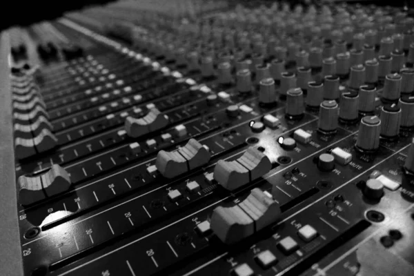 Audio Mixer Deze Tool Wordt Gebruikt Verschillende Geluiden Mengen Meestal — Stockfoto
