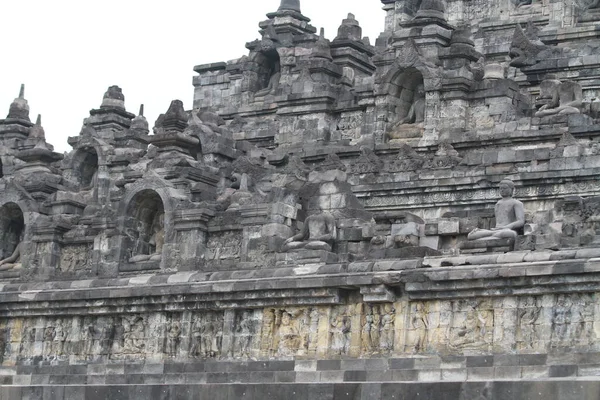 Photo Des Attractions Touristiques Temple Borobudur Dans Centre Java Indonésie — Photo