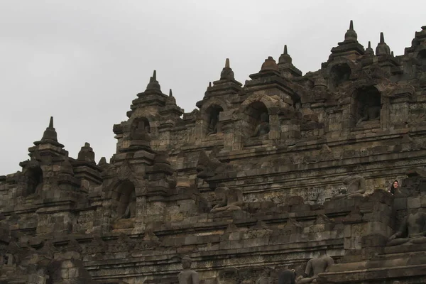Fotografie Atracțiilor Turistice Ale Templului Borobudur Din Java Centrală Indonezia — Fotografie, imagine de stoc