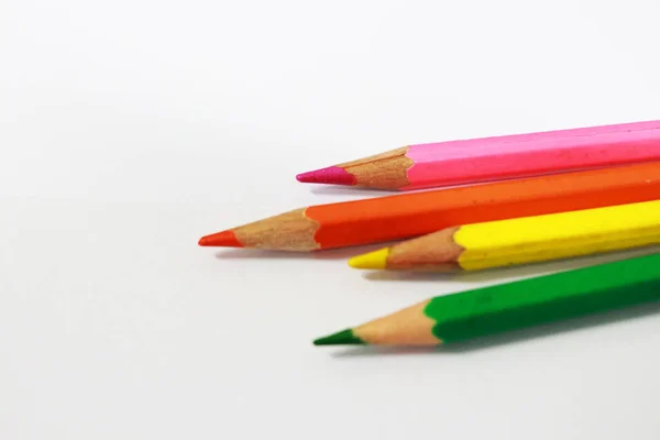 Lápices Colores Con Varios Colores Estos Lápices Son Para Dibujar —  Fotos de Stock