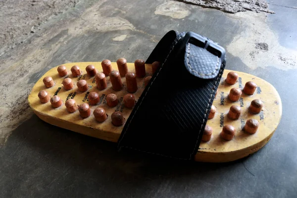 Kinesisk Akupunktur Och Zonterapi Verktyg Detta Verktyg Form Sandal Som — Stockfoto