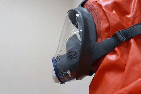 Una Maschera Antigas Nota Anche Come Respiratore Dispositivo Protettivo Indossato — Foto Stock