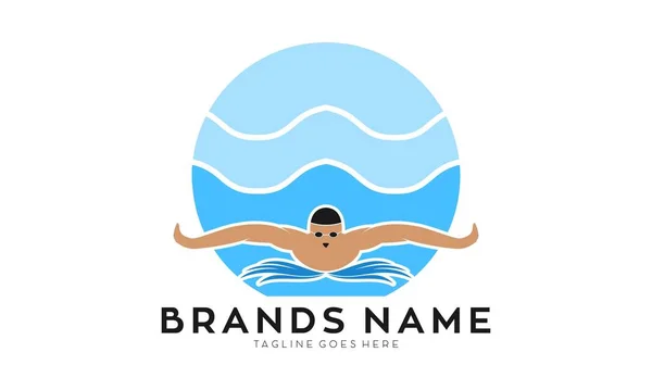 Swimming sport symbol logo design