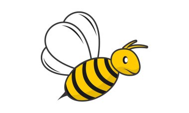 Uçan arı illüstrasyon vektör logosu