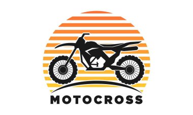 Motocross and sunset vector logo