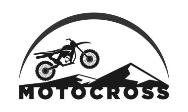 Adventure motocross in the mountain vector logo