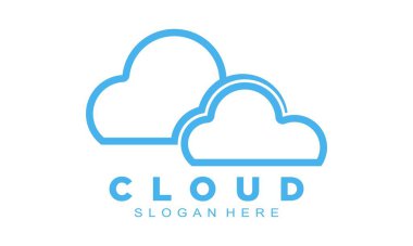 Simple blue cloud symbol logo