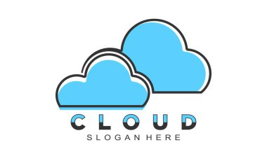 Simple elegant blue cloud vector logo