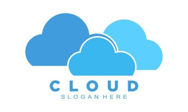 Three cloud illustration vector logo