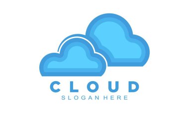 Beautiful blue cloud vector logo