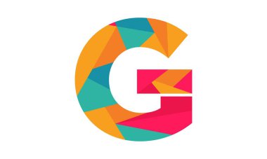 G harfi alfabesi soyut vektör tasarımı