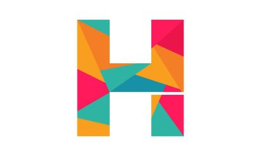 H harfi alfabesi soyut vektör tasarımı