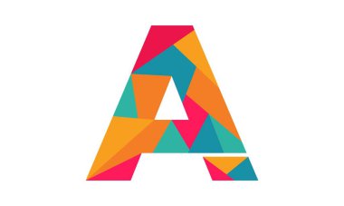 Harf A alfabe soyut vektör tasarımı