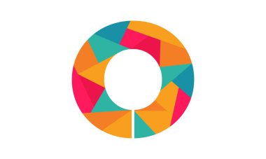 O harfi alfabesi soyut vektör tasarımı