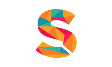 S harfi alfabesi soyut vektör tasarımı