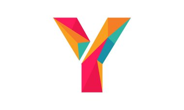 Y harfi alfabesi soyut vektör tasarımı