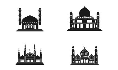 Cami inşaatı illüstrasyon vektör tasarımı