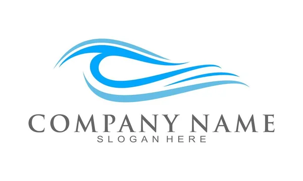 Vague Design Élégant Logo Simple — Image vectorielle