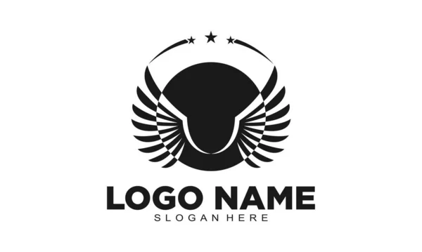 Águia Asas Ilustração Logotipo Design — Vetor de Stock
