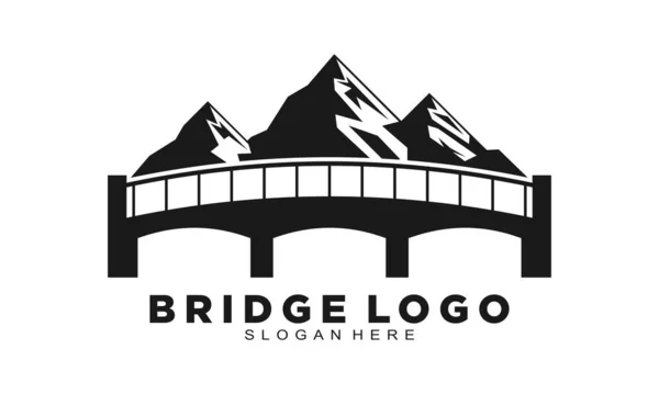 Dağ vektör logosuna sahip köprü