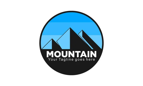 Symbole Montagne Logo Vectoriel Bleu Ciel — Image vectorielle