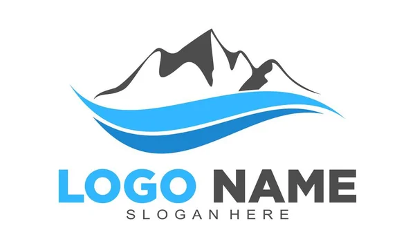 Dağ Deniz Vektör Logosu — Stok Vektör