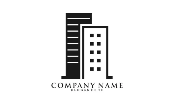 Cidade Edifício Símbolo Vetor Logotipo — Vetor de Stock