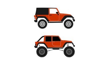 Off road car çizim vektör tasarımı