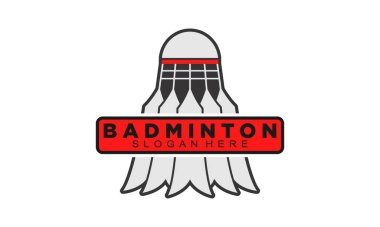 Badminton horoz illüstrasyon vektör logosu