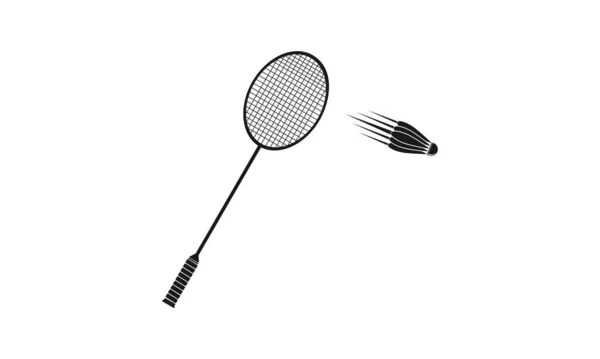 Raquete Pau Para Design Vetor Ilustração Badminton —  Vetores de Stock