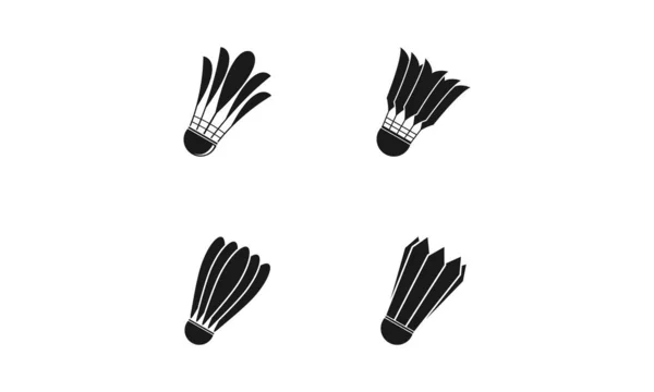 Badminton Haan Set Illustratie Vector Ontwerp — Stockvector