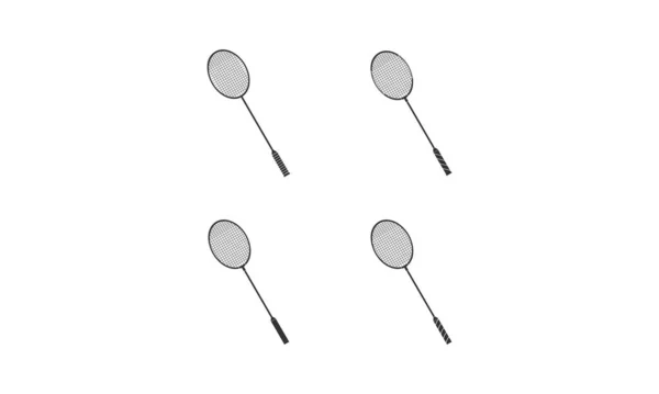 Badminton Raquetes Conjunto Ilustração Design Vetorial — Vetor de Stock